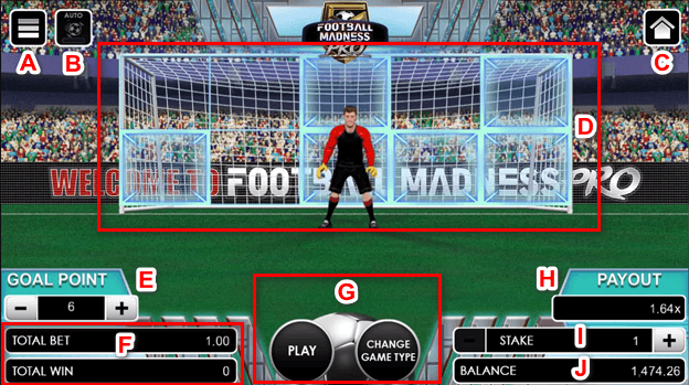 Football Madness Pro Penalty kick interface